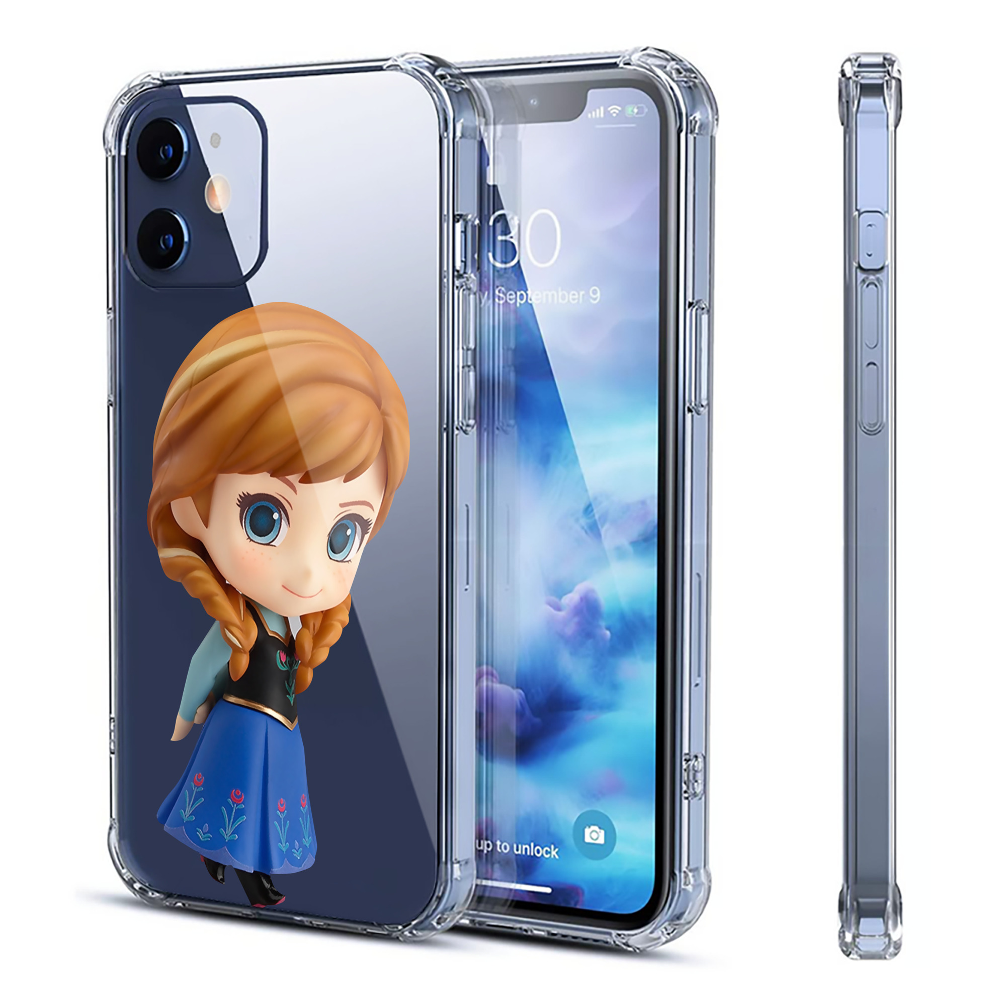 （画像用） アナと雪の女王 アンナ エルサ Frozen Anna Elsa 【iPhone 12シリーズ対応】透明スマホケース（クリアソフトケース）
